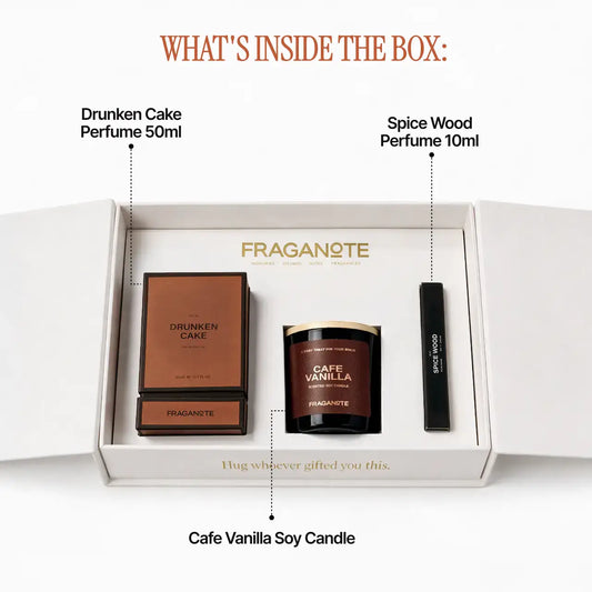 Drunken Cake Perfume & Candle Gift Set Fraganote
