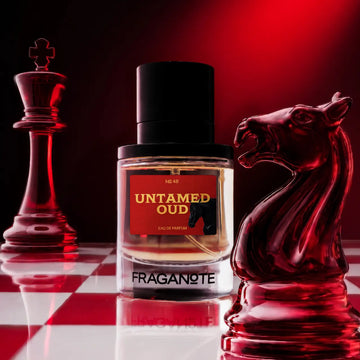 Untamed Oud perfume bottle by Fraganote with premium packaging