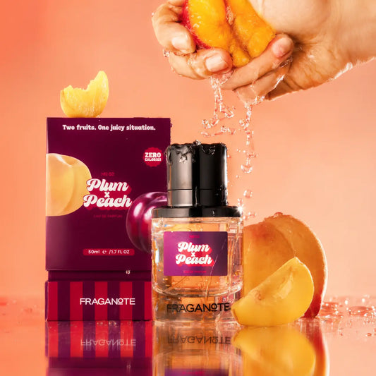 Plum x Peach fragrance capturing a bright fruity scent experience