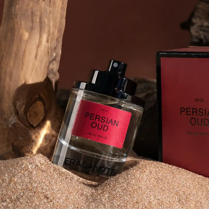 Styled Persian Oud 50ml perfume product shot representing bold, long-lasting oud fragrance with rich oriental character and modern luxury appeal