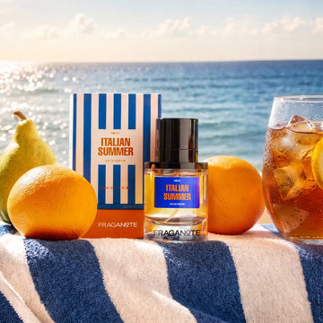 Italian Summer perfume bottle by Fraganote with premium packaging