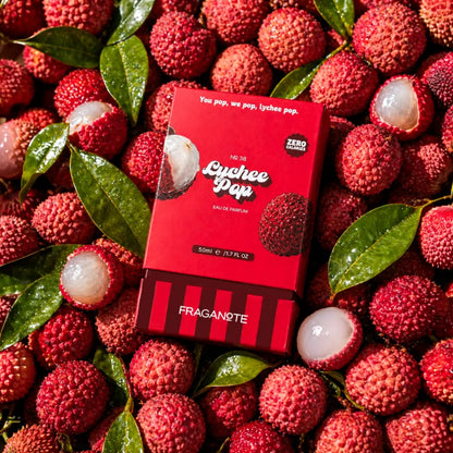 Lychee Pop fragrance highlighting juicy lychee and sweet candy accords