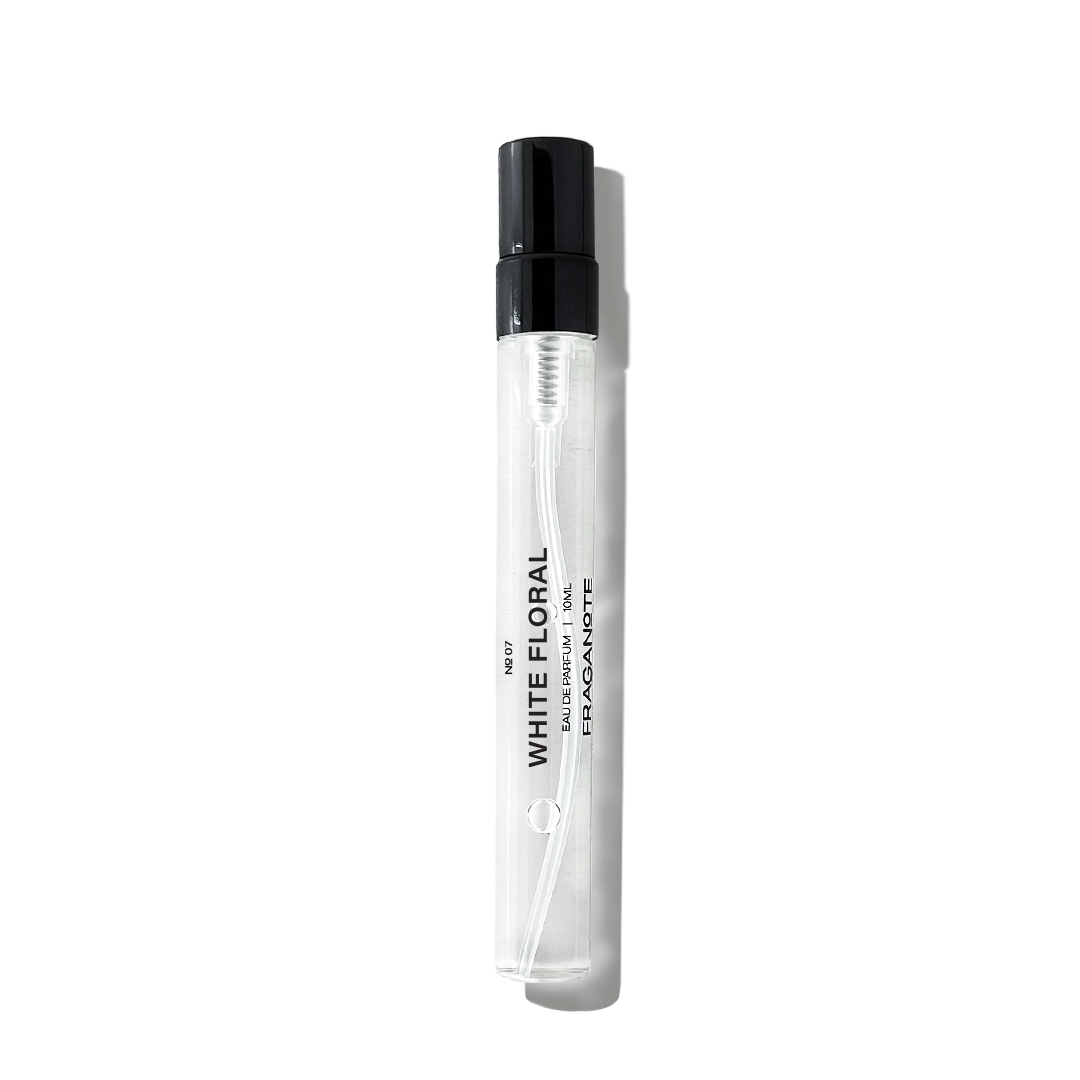 white floral 10ml eau de parfum bottle